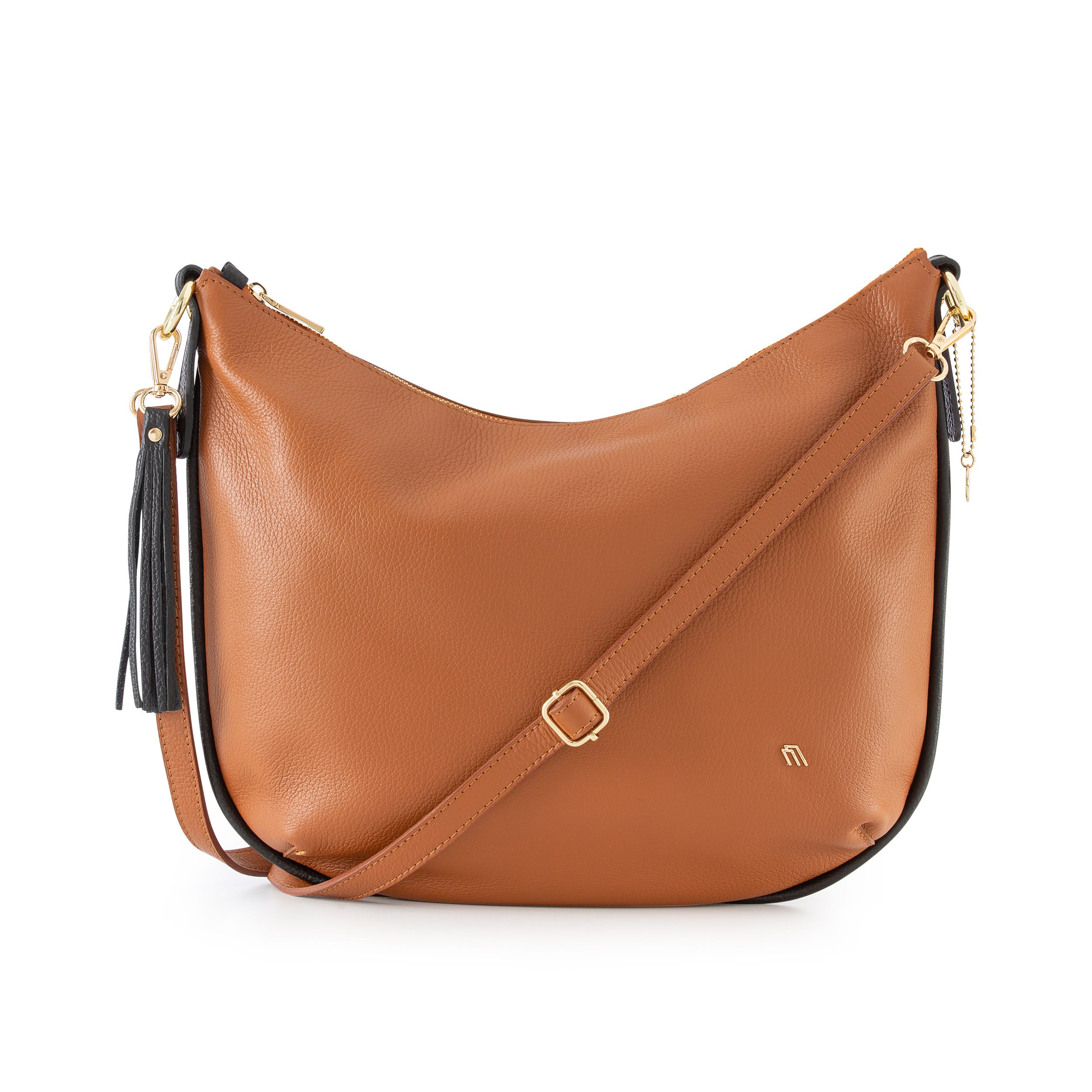 Leather hobo bag Col. Wood Frau