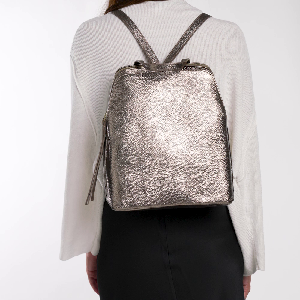 Foiled leather backpack - Frau Shoes | Official Online Shop